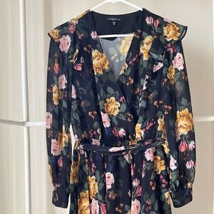 Dynamite floral mini dress long sleeve size XS